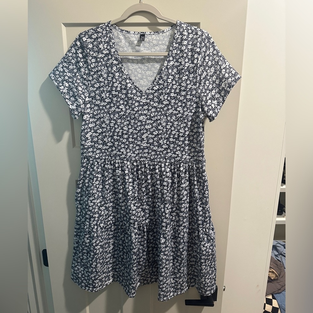 Black and white floral dress